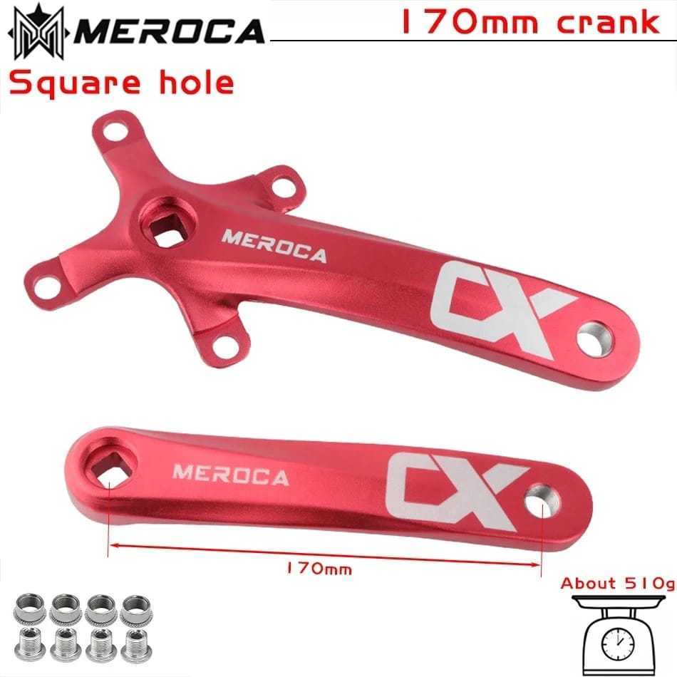 Crank Meroca CX Square Taper BB Bottom Bracket Kotak Single Double Crank Arm 170mm BCD 104 Sepeda MT