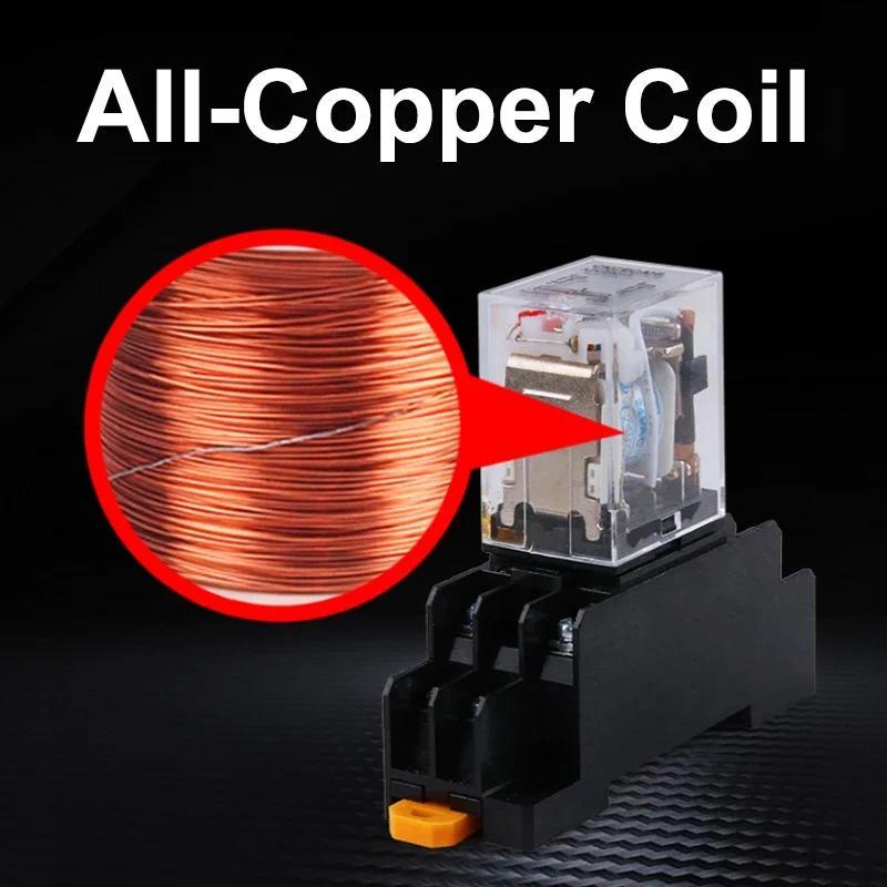 10 PCS For Wholesale Miniature Control Relays Small Intermeate Relay AC 12V DC C24 AC220 HH52P HH53P