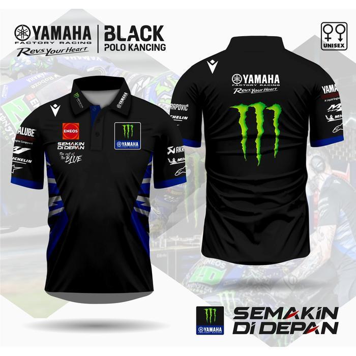 jersey crew motogp yamaha monster 2025 kaos motogp yamaha kaos jersey racing - Polo Pendek, XS