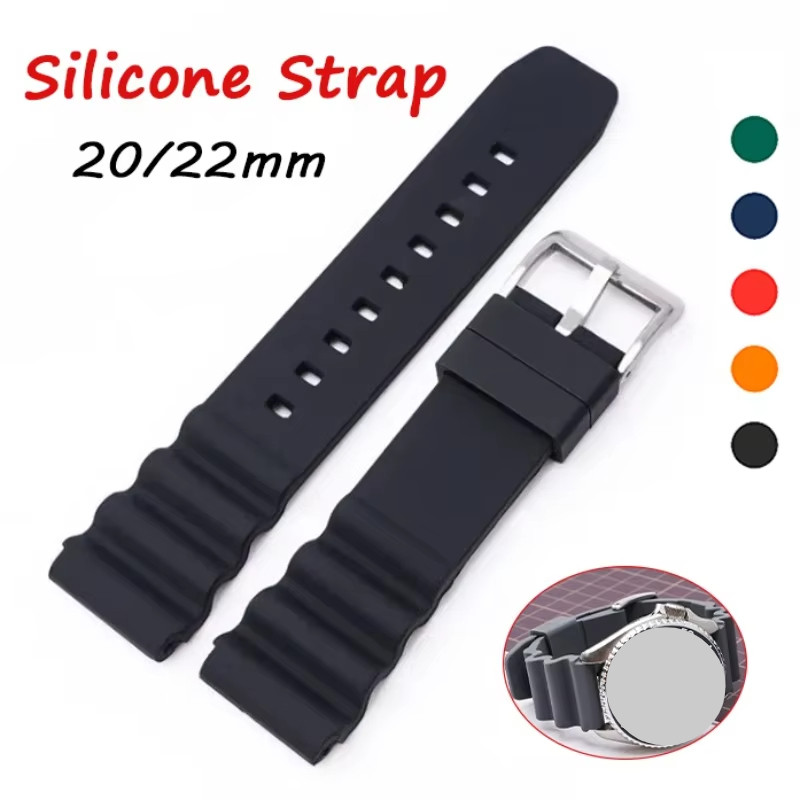 20mm 22mm Silicone Strap For Rolex SUBMARINER for Seiko SKX007 SRP777J1 for Casio Sport Watchband Wa