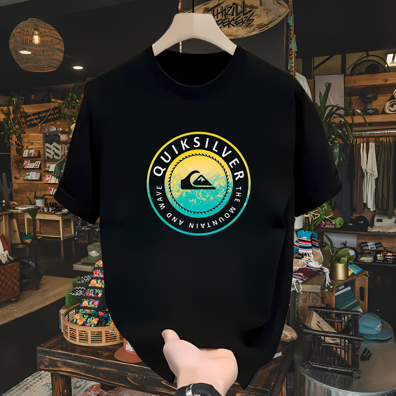 [Oversized pria trendy  baju ] Kaos Pria Quiksilver Original Katun 100% Premium Distro Oversize Gaya