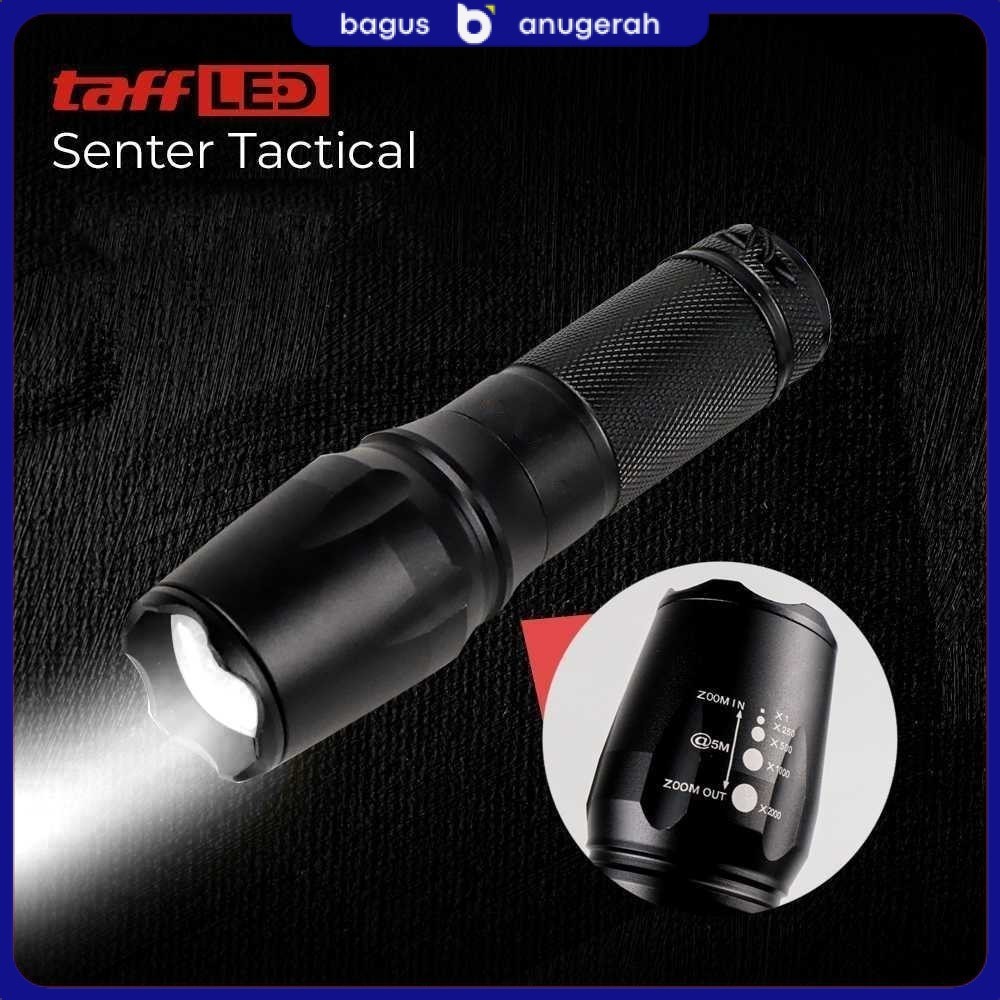 TAFFLED Senter Tactical XML-T6 3000 Lumens Dengan Baterai Charger Box - E97