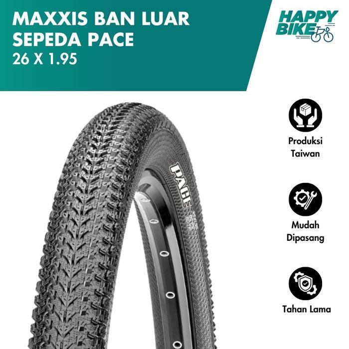 MAXXIS Ban Luar Sepeda Pace 26 x 1.95 60 TPI Bicycle Outer Tires MTB Cross Country Kevlar