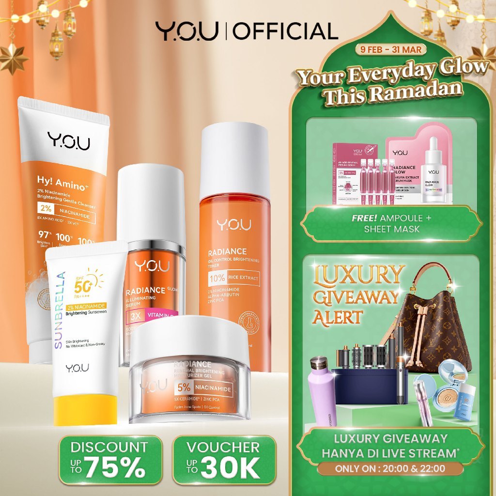 YOU 3in1 Paket Skincare Set 3pcs Radiance Glow, Radiance Up, Acneplus, Peeling