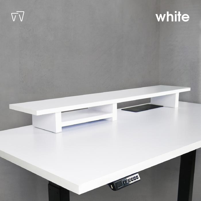 Monitor Stand Kayu Tatakan Meja Kerja Tatakan Monitor RAYA KANATA+ - Putih