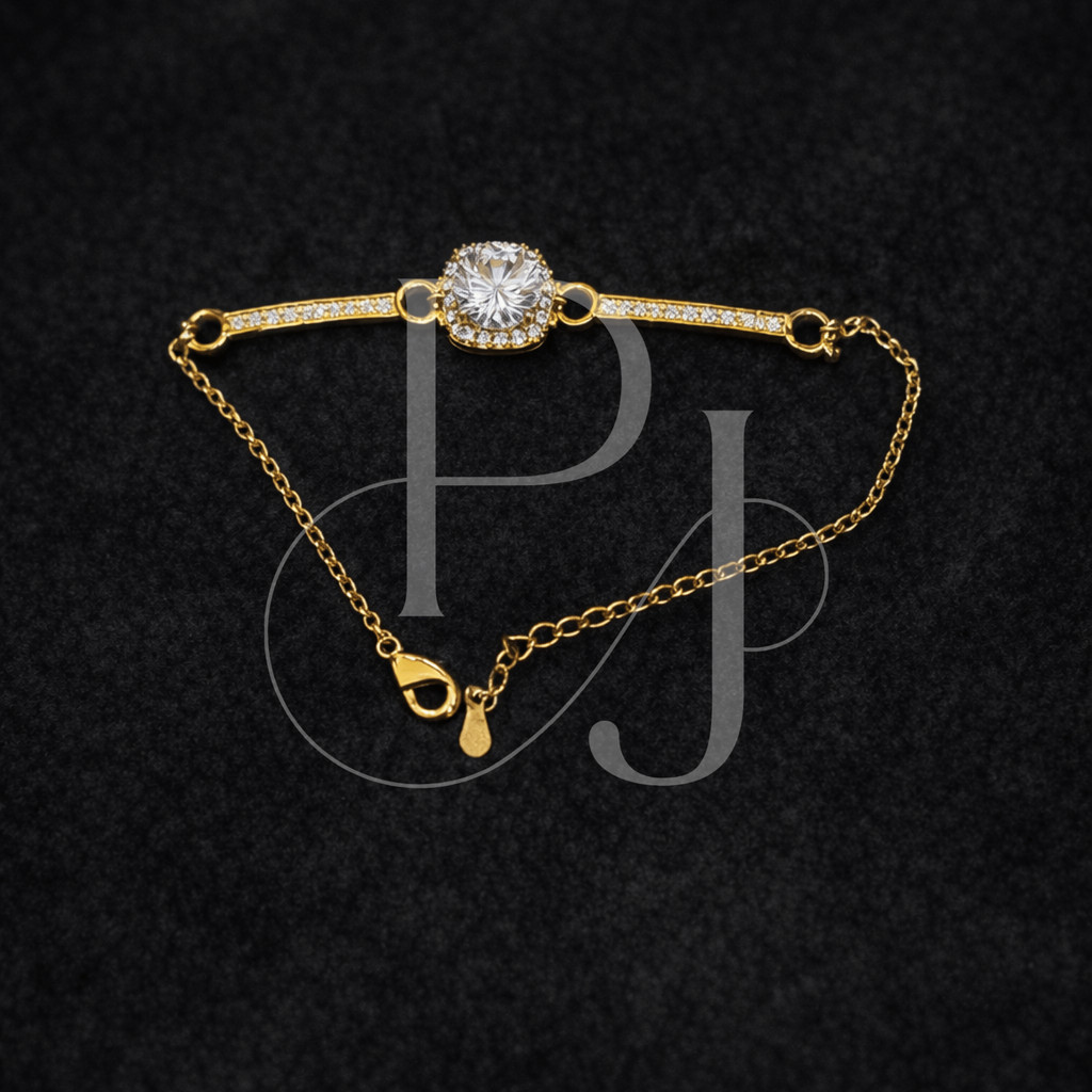 B-020 Moissanite Gelang Wanita  Quality Silver925 Lapis Gold 2 Sisi Bracelet By Prince Jewel