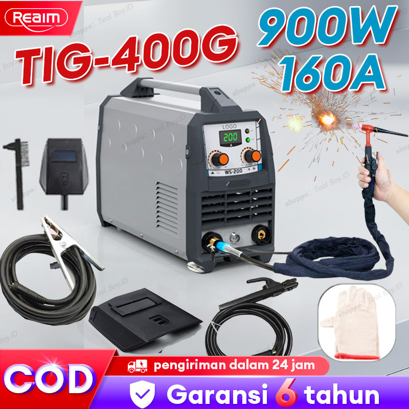 Mesin Las Agon TIG 400 Reaim S-PRO REAIM Mesin Las Inverter TIG-400G 160A 900 watt 3in1 Mesin las bu