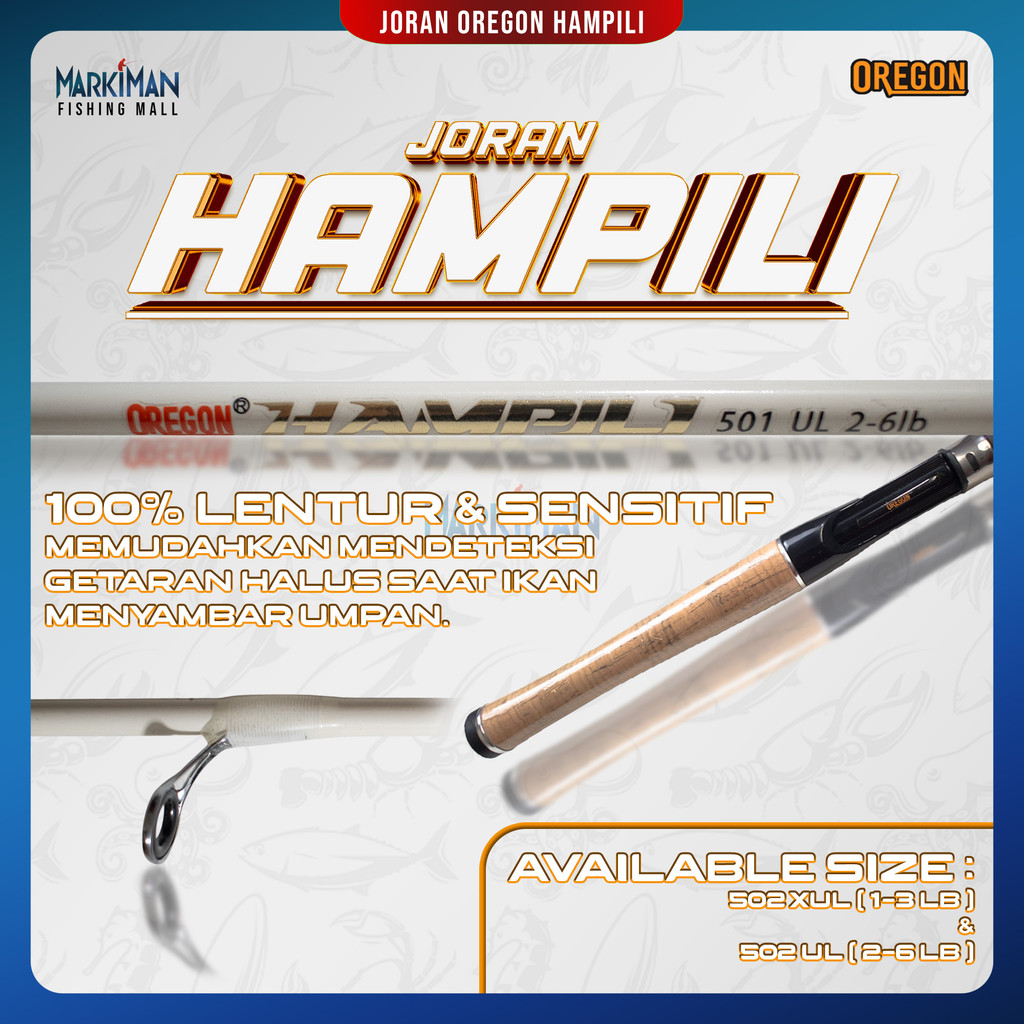 Joran Pancing Oregon Hampili 501 XUL 150 cm Udang Fiber lentur Ringan Harian