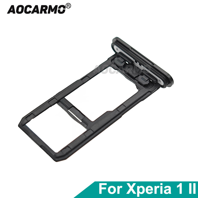 Aocarmo For Sony Xperia 1 II / X1ii XQ-AT52 XQ-AT51 SO-51A Mark 2 Dual SIM Card Holder Tray Slot Wit