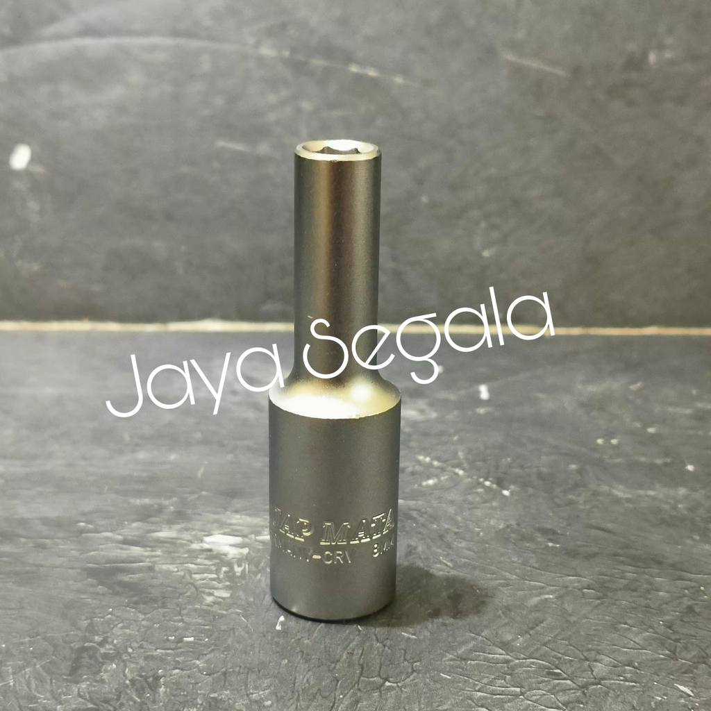 Mata sok 8mm panjang 1/2" 6pt Tjap Mata Deep socket 8 mm long shock