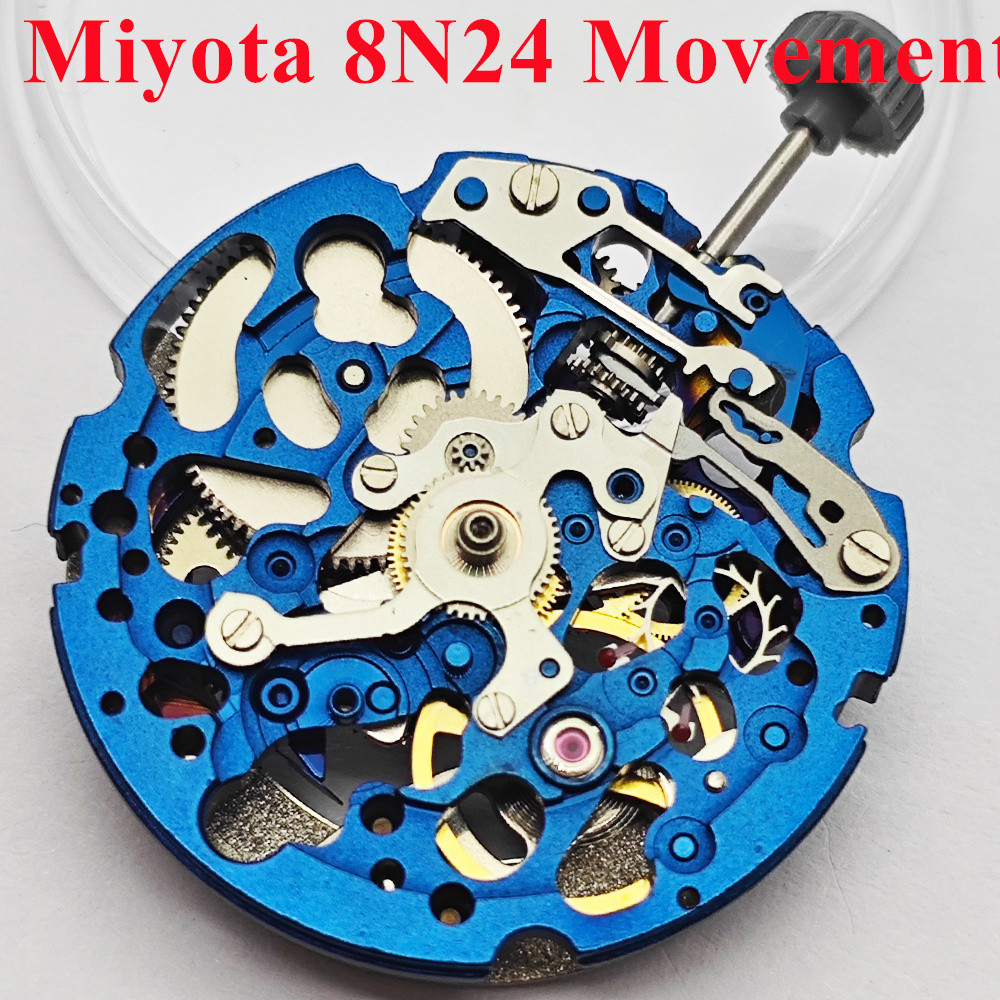 Miyota 8N24 Automatic Mechanical Movement 21600 BHP Watch Movement  21 Jewels Skeletonized Automatic