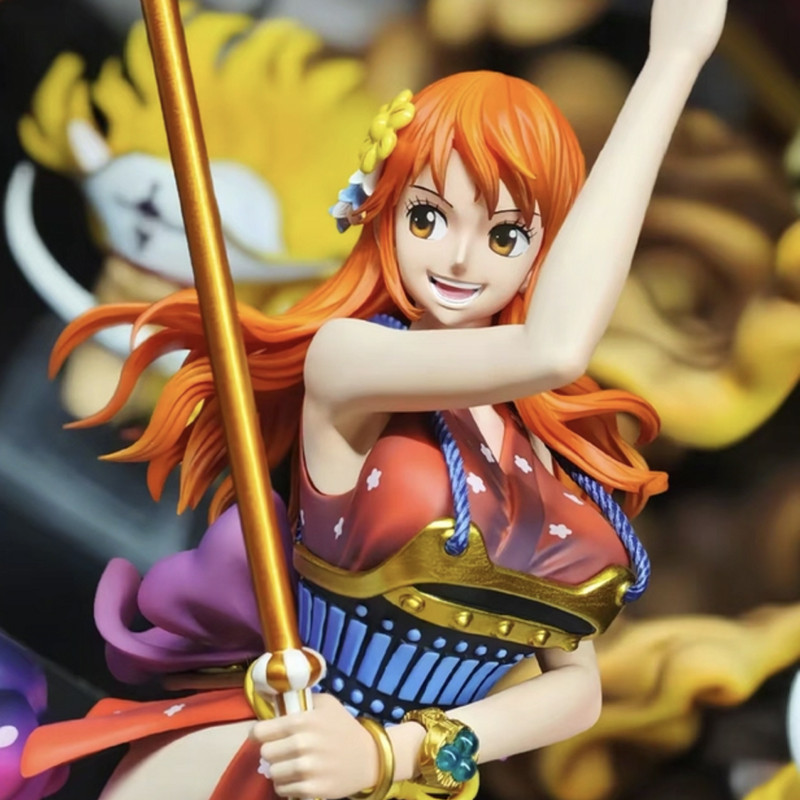 New One Piece Island Samurai Nami Anime Figure Action Figurine Pvc Statue Model Room Collection Deco