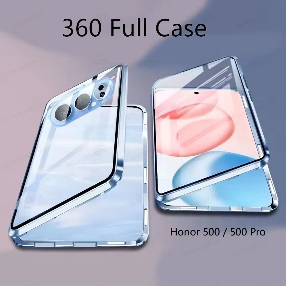 Casing Penuh 360 untuk Honor 500 Pro Honor500 Pro Pelindung Lensa Magnet Logam Kaca Dua Sisi untuk H