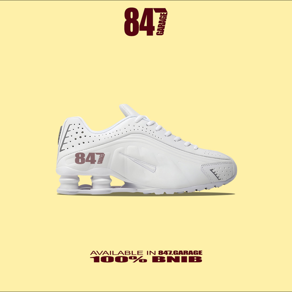Sepatu NIKE SHOX R4 TRIPLE WHITE Brand New In With Tag Box