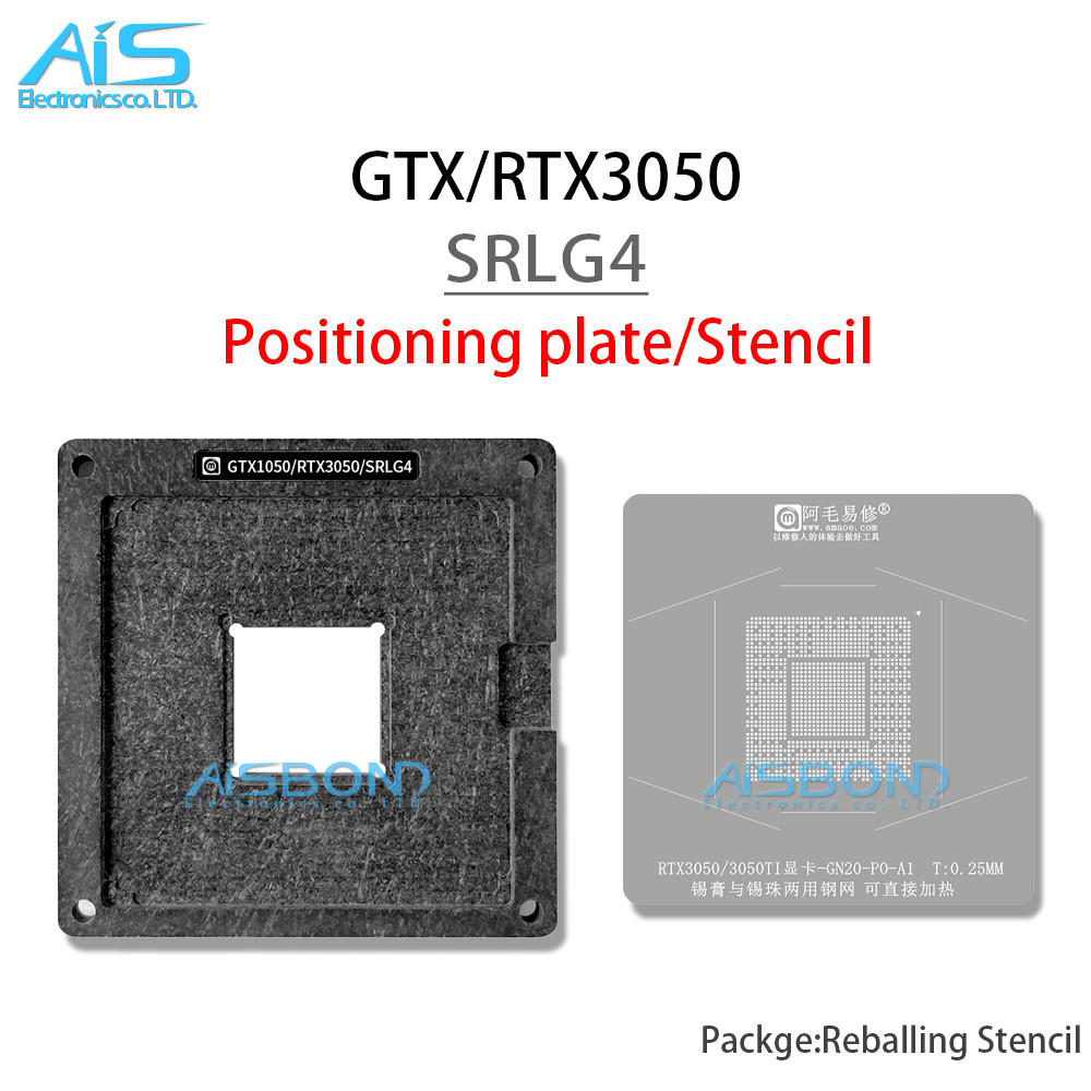 Stasiun Template Stencil Reballing GPU BGA Untuk RTX3050 RTX3050TI GTX3050 GN20-P0-A1 Pelat Pemosisi