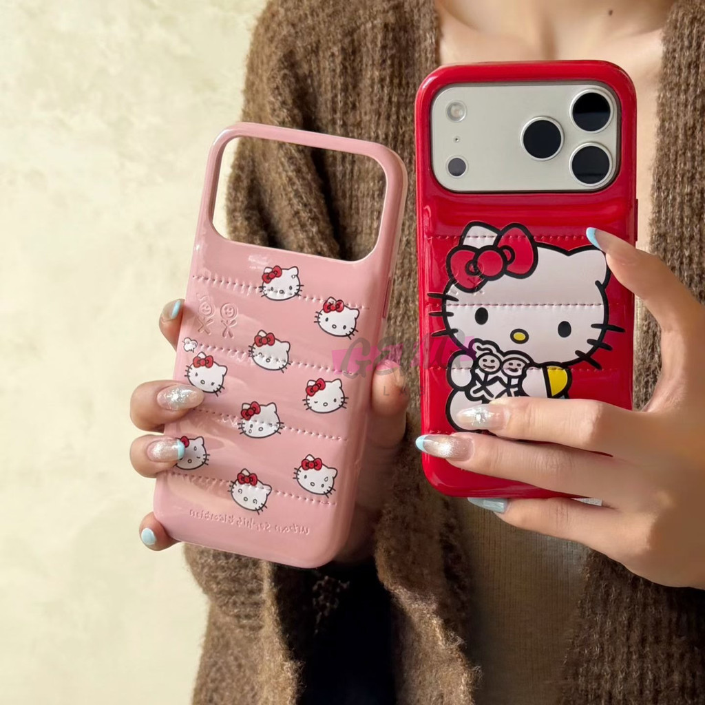 New Urban Sophistication Hellokitty Glossy Down Jacket Phone Case Full Surround for IPhone 17 17Pro 