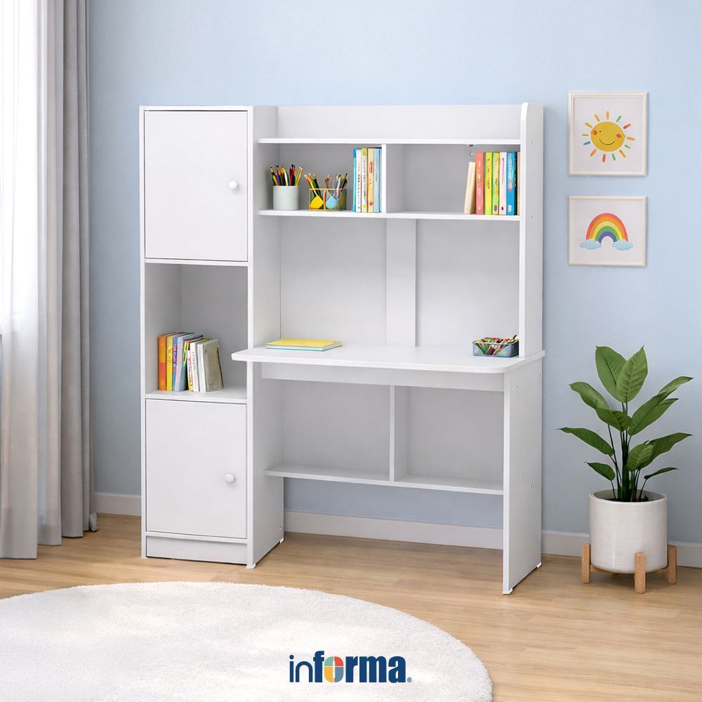 Informa Gio Meja Belajar Anak - Putih Kids Study Table Perlengkapan Furniture Belajar Meja Studi Ana