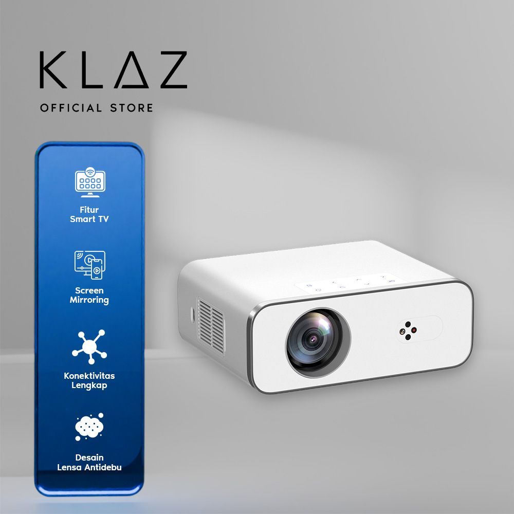 KLAZ Proyektor AndroID 1080P Rd-886D - Putih Alat Proyeksi Projektor Infokus Lcd Projector Proyeksi 