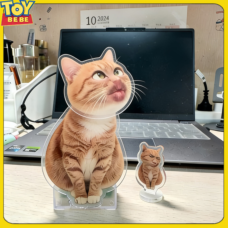 TOYBEBE Hiasan Meja Dan Mobil Hiasan Mobil Kepala Goyang Kucing Hiasan Mobil Kreatif Diy Standee Kep
