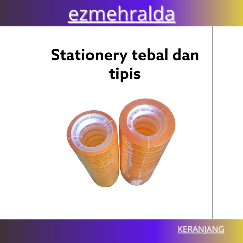 terlaris viral Selotip / solasi Bening 12 pieces tebal dan tipis kepin