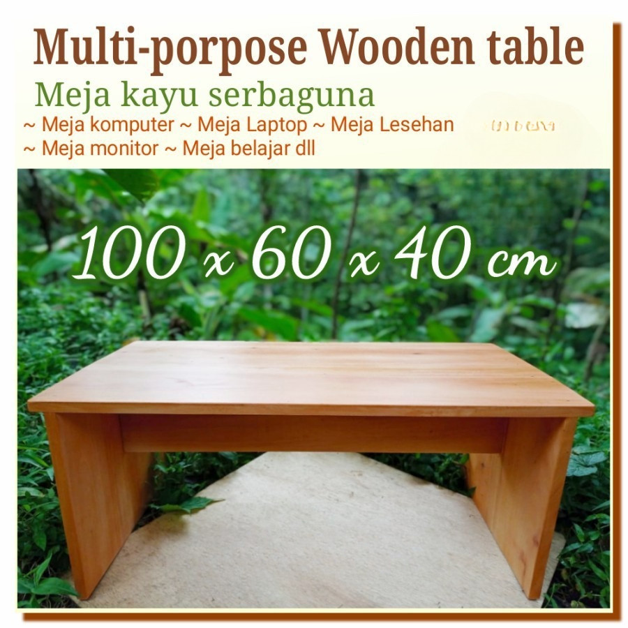 Meja Komputer kayu Meja Laptop 100x60x40 cm Meja Lesehan Laptop Table Kayu