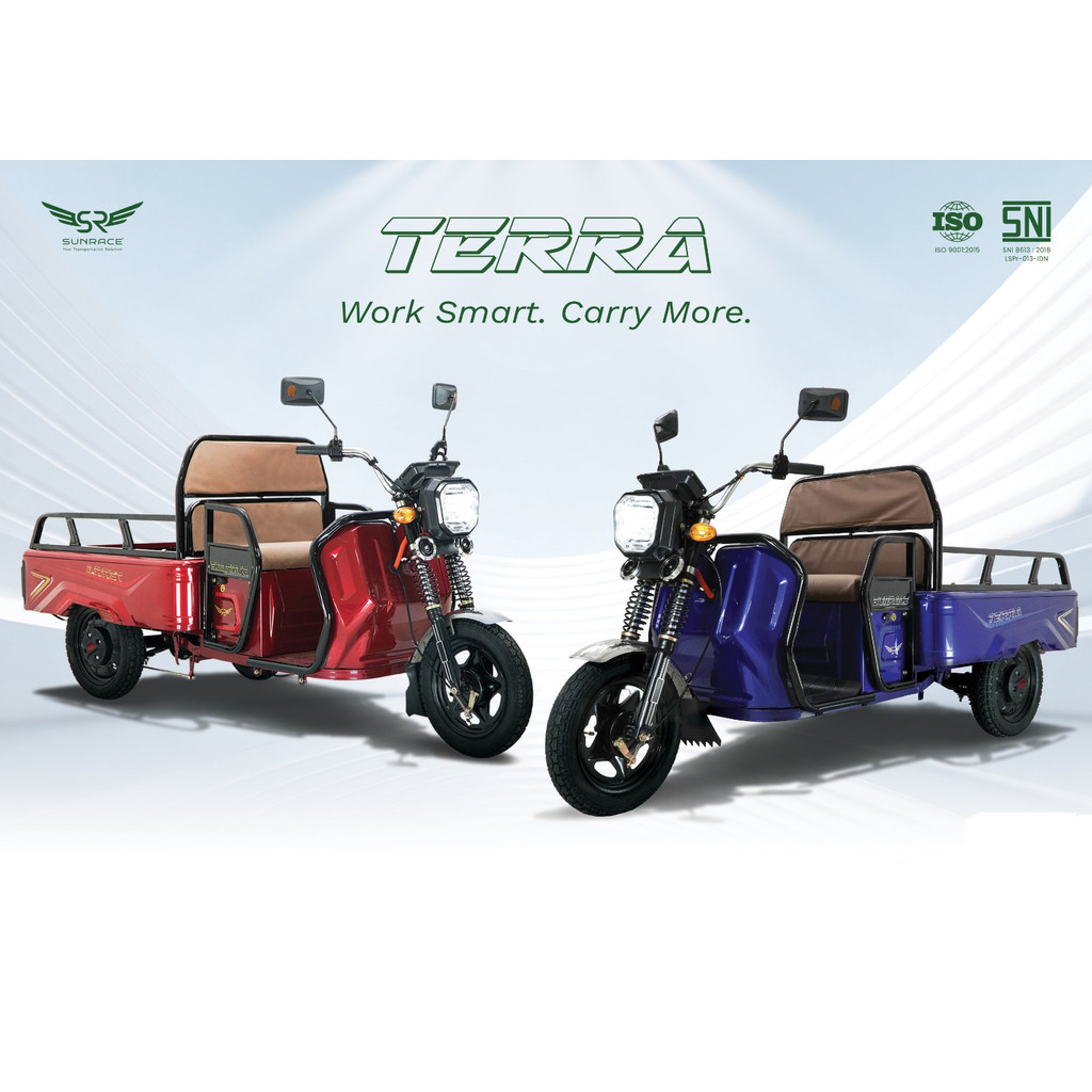 Sepeda Listrik Roda 3 Niaga SunRace Terra – Power Motor 1000W Battery SLA 60V 25Ah Garansi Resmi & S