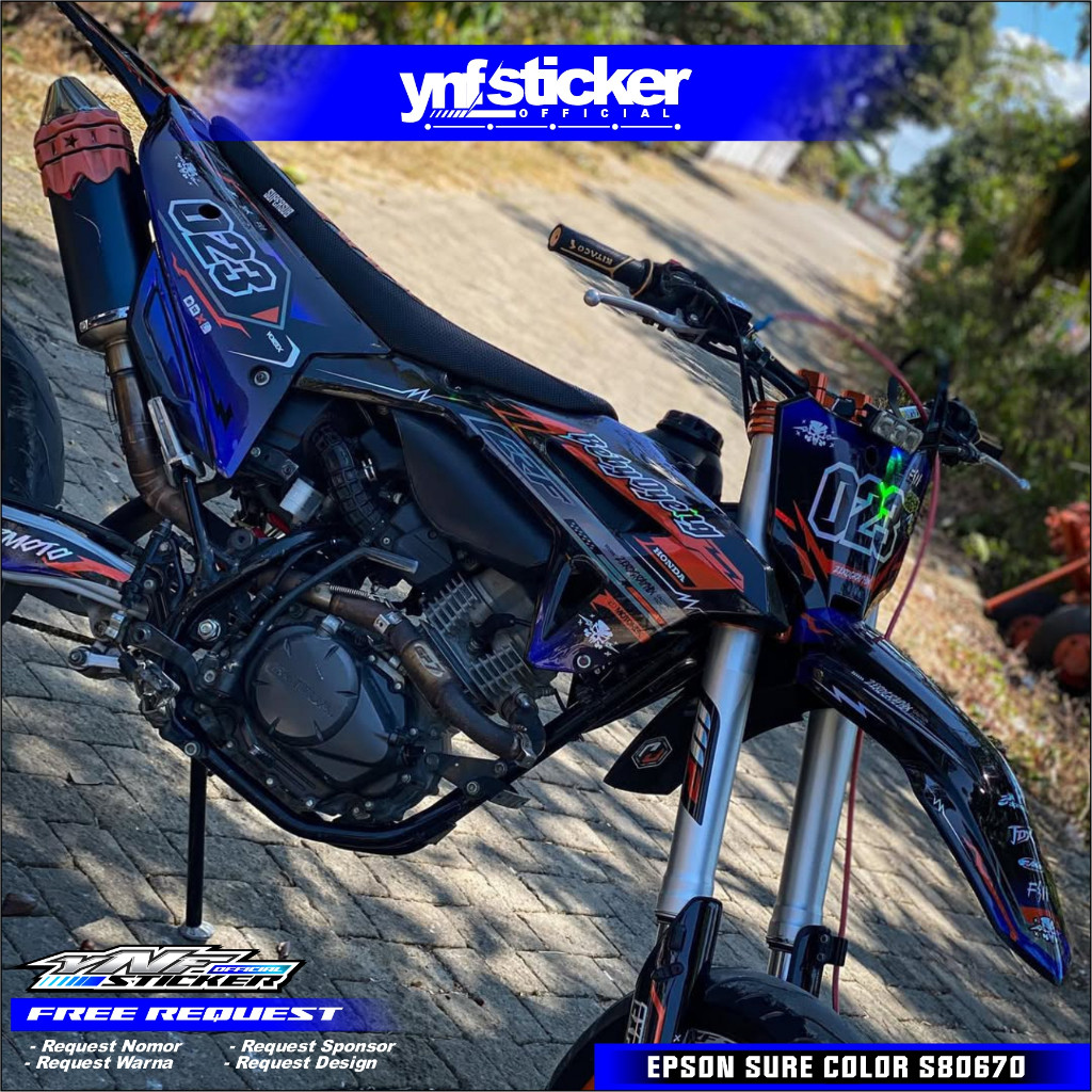 STICKER HOLOGRAM DECAL CRF 450 STIKER CRF 150L FUL BODY BAHAN CHROME FULL SILVER HOLOGRAM WARNA DESA