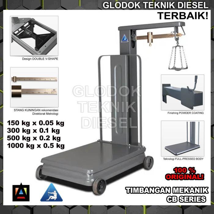 Timbangan Duduk Mekanik CB 500 300 150 KG Manual Cahaya Adil Original - 150 kg x 50 g, Tanpa Batu