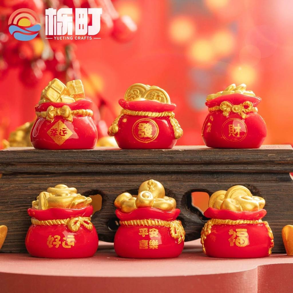 [ORGM] Pajangan Guci Emas Mini Dekorasi Imlek Mini Emas Rezeki Keberuntungan Cake Topper Imlek
