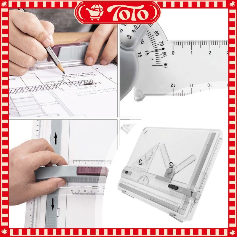 Meja Gambar Arsitek A3 Peralatan Melukis Rapid A3 Dengan Rotasi Bebas Cocok Teknik Gambar Belajar Ku