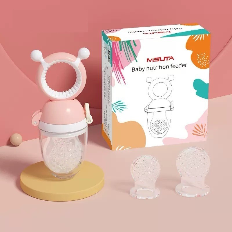 [LOGU] Baby Food Feeder Silicone, Empeng Buah anti Tersedak – Dot MPASI Bayi Aman BPA Free dengan Pe