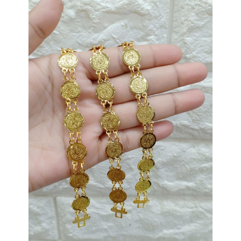 Gelang Koin Dewasa Berlapis Emas 24K ANTI KARAT Gelang Emas