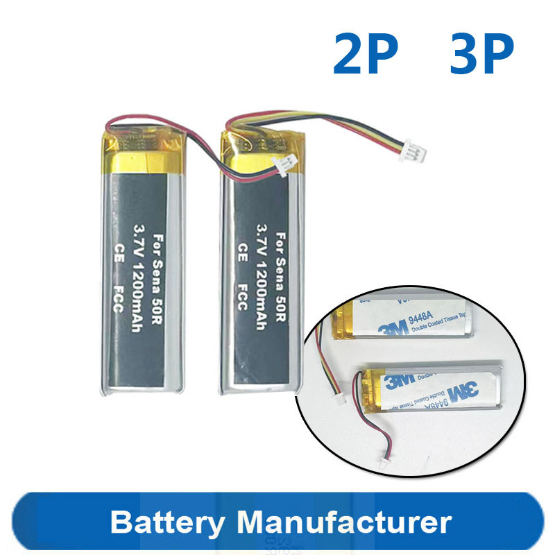 2p 3p 1200mAh Battery For Sena 50R Motorcycle Racing Gaming Helmet Bluetooth Headset Intercom Headph