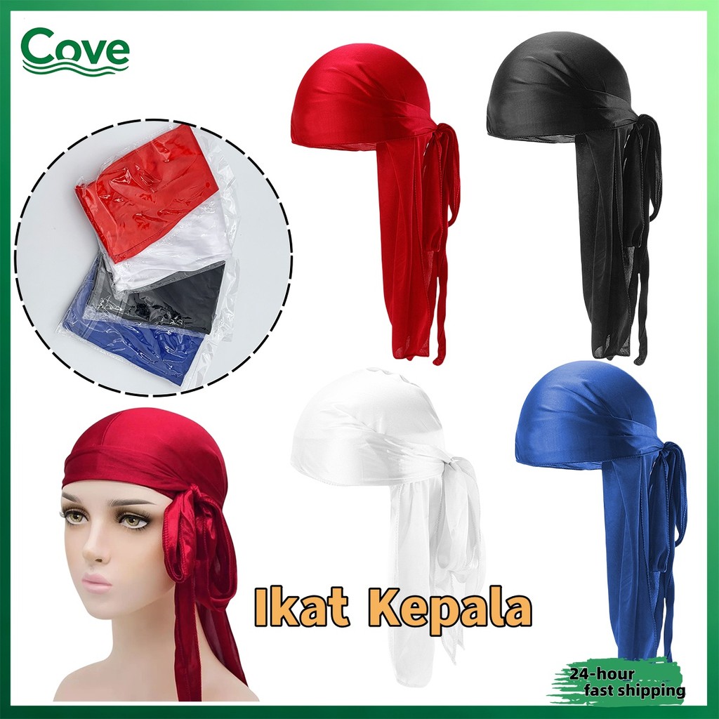Durag Syal Kepala Hip Hop Durag Kepala Bandana Durag Ekor Panjang Ikat Kepala Breathable Durag Silk 