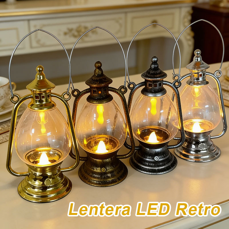 Lampu Lentera Ramadhan Lentera Lampu LED Muslim Hiasan Idul Fitri Souvenir Ramadhan Retro Led Ramadh