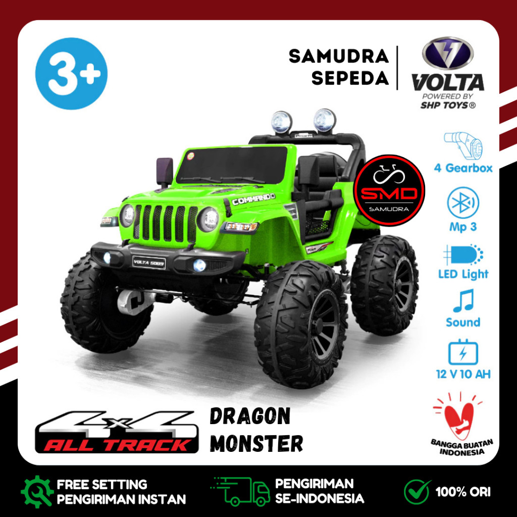 Mobil Aki Mainan Anak Remot SHP Volta 5089 Commando Monster Murah BDG