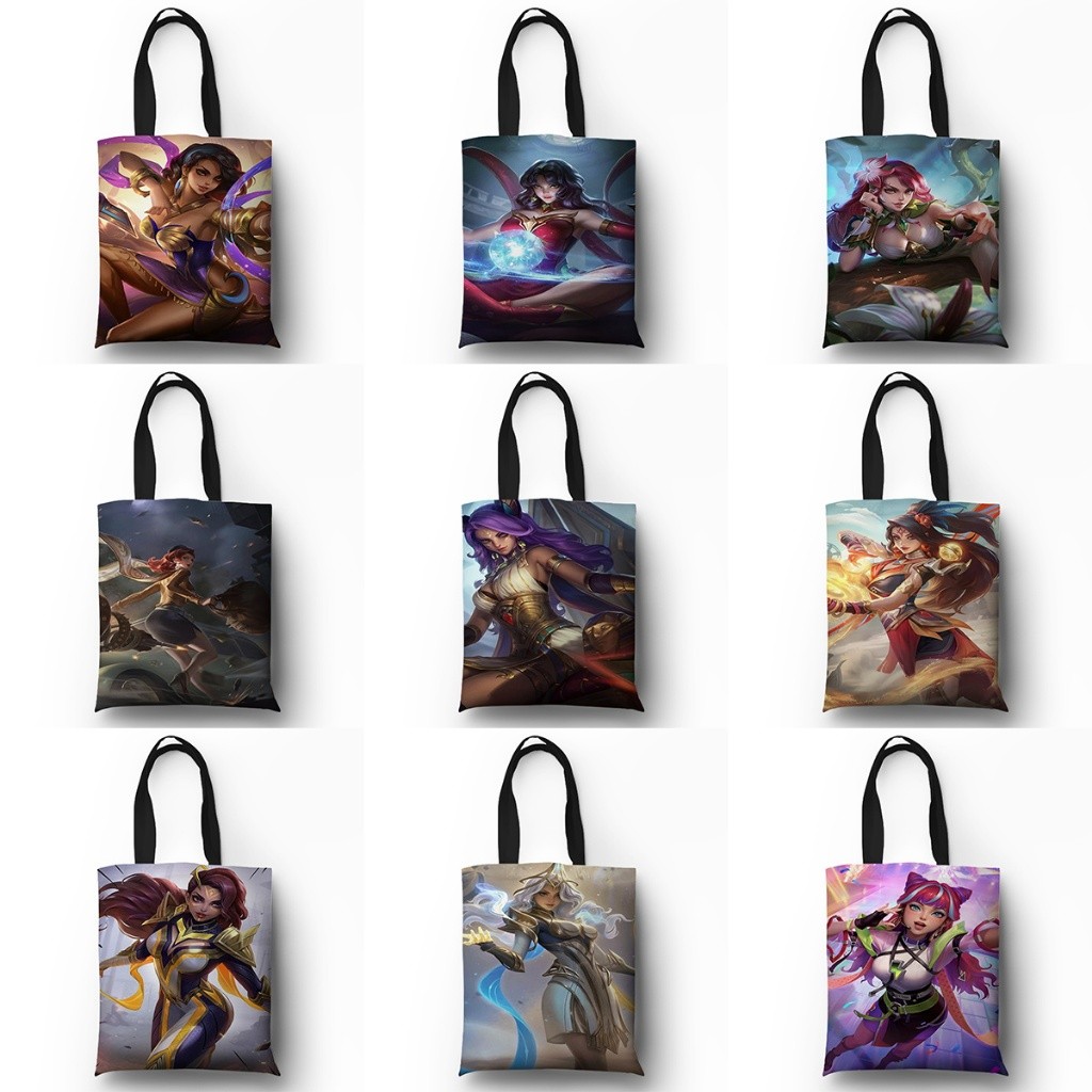 Tote Bag Full Print Bahan Kanvas Waterproof Pria Wanita Motif Esmeralda MLBB Mobile Legend
