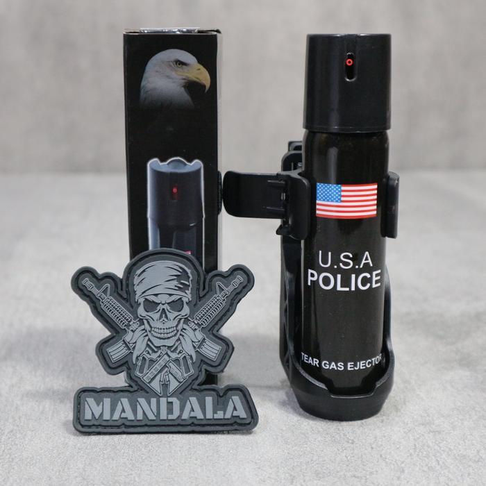 pepper spray semprotan / Gas air mata polri jatah satu set Holster - Holster aja