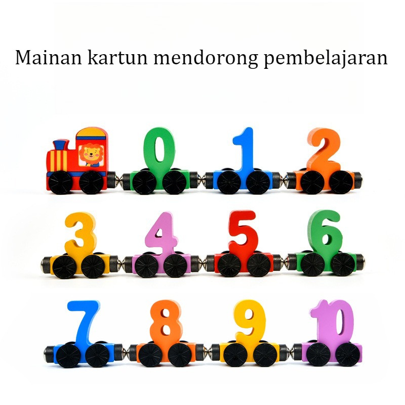 kereta api angka magnet mainan edukatif - puzzle magnetik untuk anak 2-6 tahun, belajar berhitung