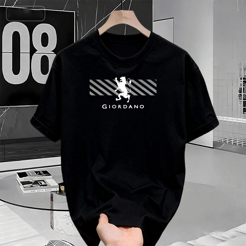 100% Original - Kaos Pria GIORDANO Original Cotton – Baju Santai Outdoor Harian Baju Pria Wanita Uni