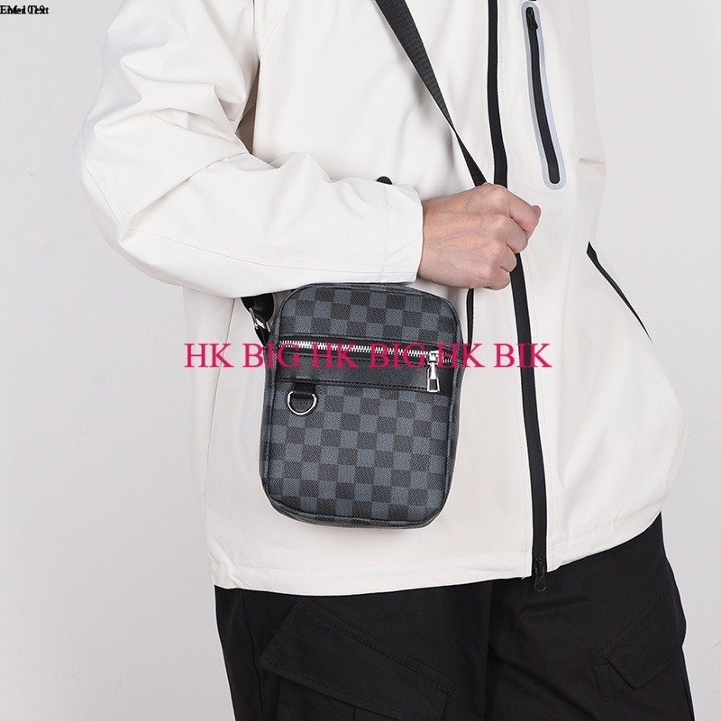 Tas Selempang Pria dengan Motif Kotak Kecil yang Elegan dan Simpel ZB-045 tas pria minimalis premium