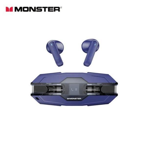 (Acome Audio) Monster XKT08 Pro TWS True Wireless Stereo Bluetooth V5.4 Gaming Earphone - Biru