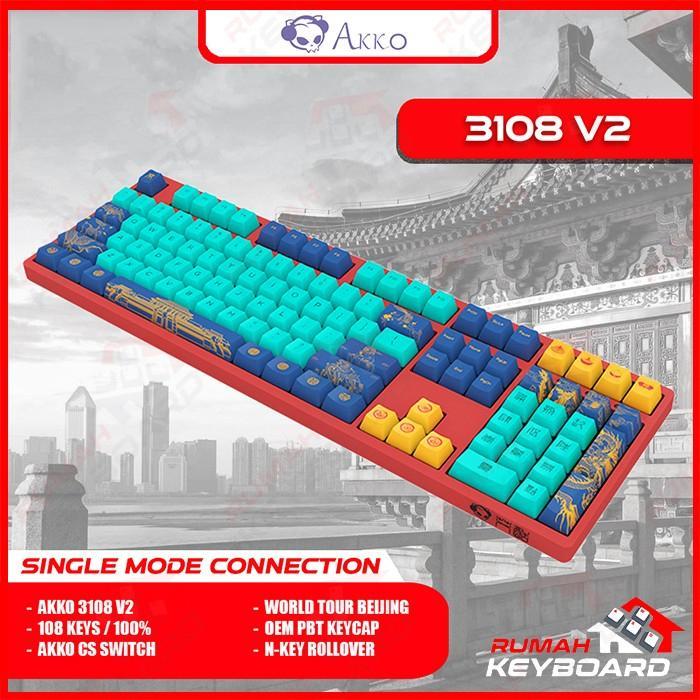 MECHANICAL KEYBOARD - AKKO 3108 V2 - 100% - WORLD TOUR BEIJING
