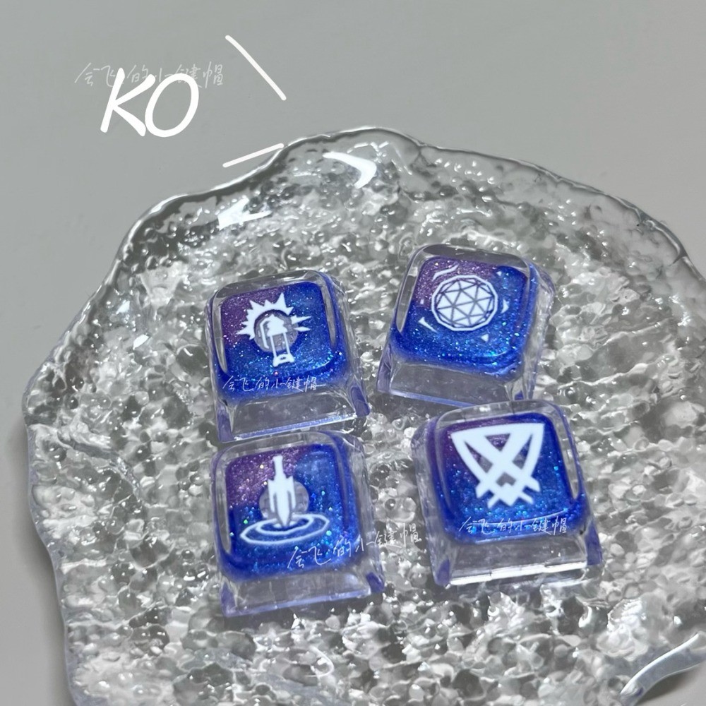 VALORANT KONight Dew Skill KeyCap for Mechanical Keyboard Blue Transparent XDA Profile Fearless Cont