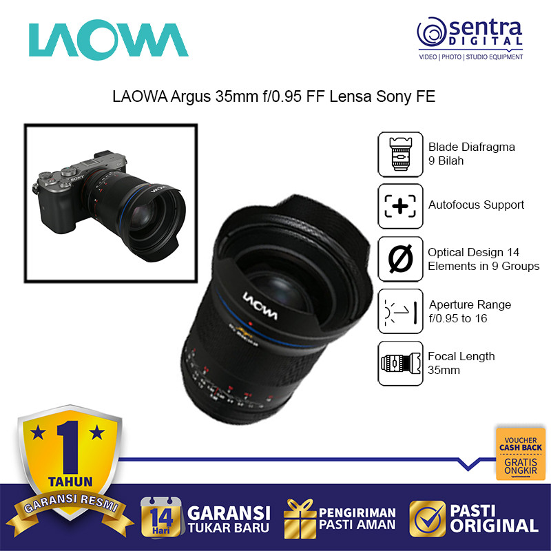 Lensa LAOWA Argus 35mm f/0.95 Full Frame Sony FE (X01)