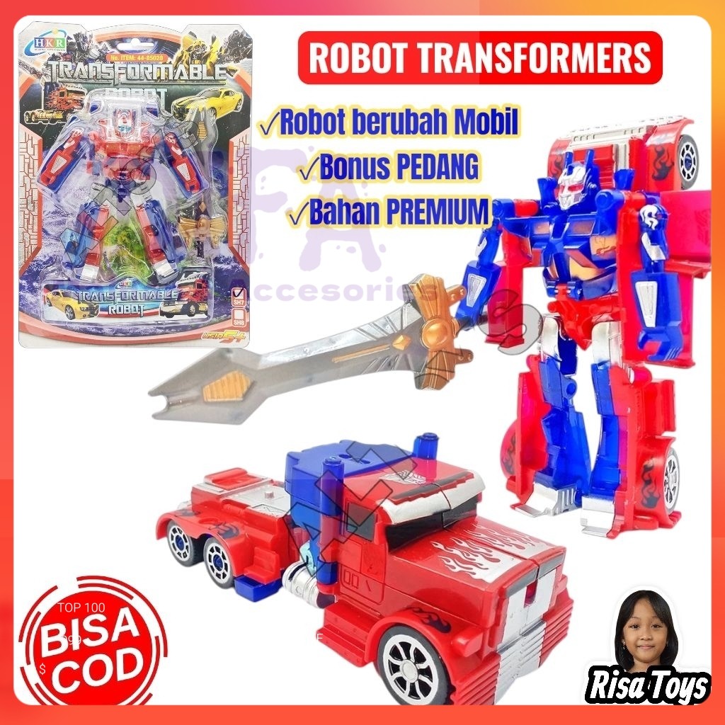DT-MAINAN ROBOT TRANSFORMER VIRAL BONUS PEDANG / ROBOT BERUBAH MOBIL HKR