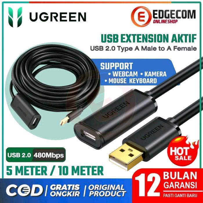 Ugreen Kabel USB 2.0 Extension Aktif Male to Female 10 Meter - 10321