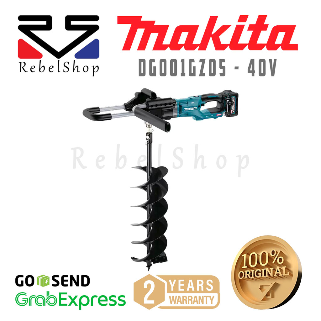 Makita Cordless Baterai Earth Auger Hole Digger Mesin Bor Lubang Tanah 40V + Unit Only + Accessory -