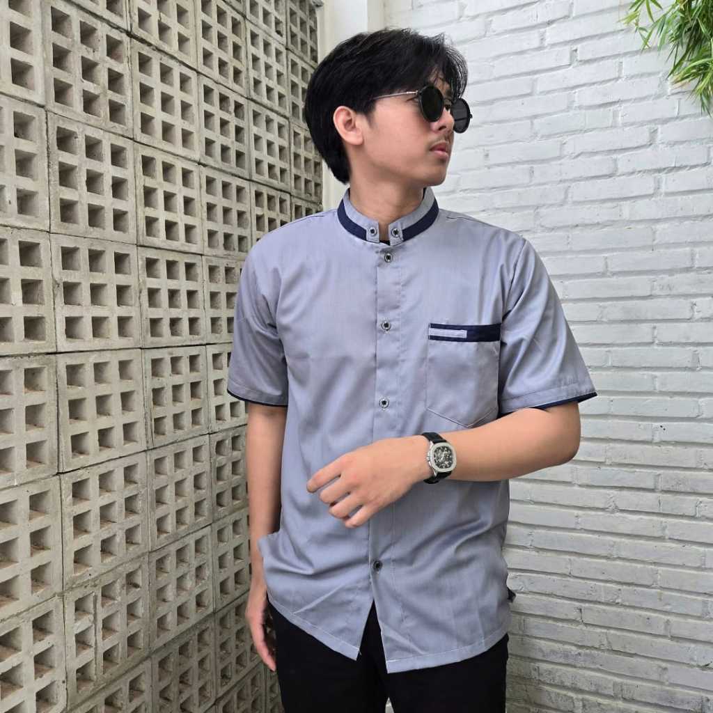 Baju Koko Pria Akhtar Lengan Pendek Trend 2026 Bahan Toyobo Premium