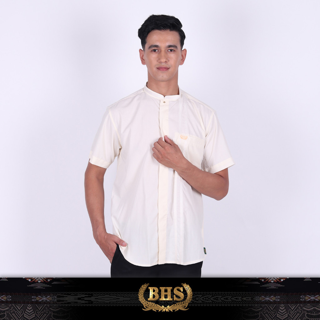 Baju Koko BHS Cosmo Ghifari Cream Baju Muslim BHS